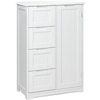 Meuble de rangement de cuisine de 33 pouces, armoire de rangement de salle de bain en bois autoportante avec 4 tiroirs pour la cuisine et la salle à manger