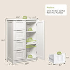 Meuble de rangement de cuisine de 33 pouces, armoire de rangement de salle de bain en bois autoportante avec 4 tiroirs pour la cuisine et la salle à manger