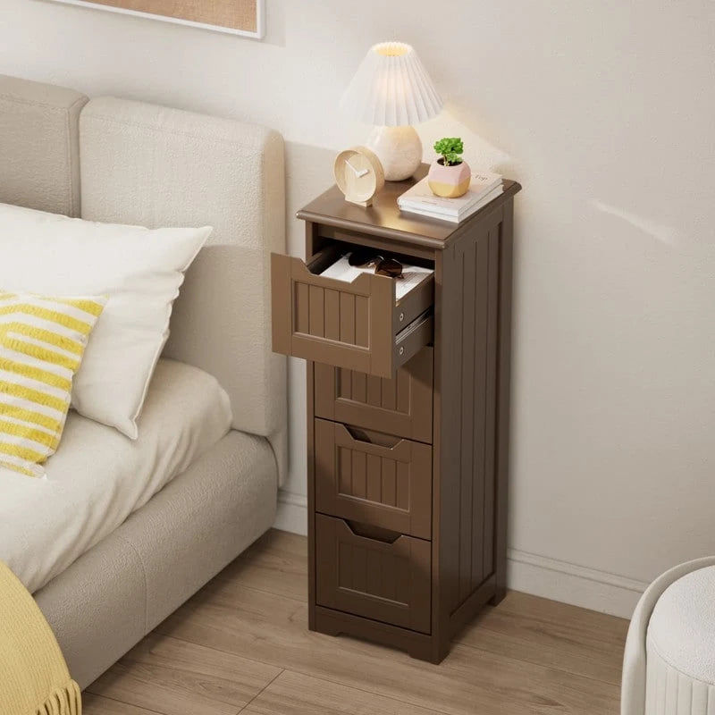 Meuble de rangement de cuisine de 33 pouces, armoire de rangement de salle de bain en bois autoportante avec 4 tiroirs pour la cuisine et la salle à manger