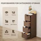 Meuble de rangement de cuisine de 33 pouces, armoire de rangement de salle de bain en bois autoportante avec 4 tiroirs pour la cuisine et la salle à manger