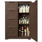 Meuble de rangement de cuisine de 33 pouces, armoire de rangement de salle de bain en bois autoportante avec 4 tiroirs pour la cuisine et la salle à manger