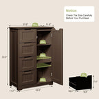 Meuble de rangement de cuisine de 33 pouces, armoire de rangement de salle de bain en bois autoportante avec 4 tiroirs pour la cuisine et la salle à manger