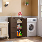 Meuble de rangement de cuisine de 33 pouces, armoire de rangement de salle de bain en bois autoportante avec 4 tiroirs pour la cuisine et la salle à manger