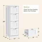Meuble de rangement de cuisine de 33 pouces, armoire de rangement de salle de bain en bois autoportante avec 4 tiroirs pour la cuisine et la salle à manger