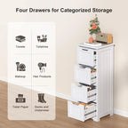 Meuble de rangement de cuisine de 33 pouces, armoire de rangement de salle de bain en bois autoportante avec 4 tiroirs pour la cuisine et la salle à manger