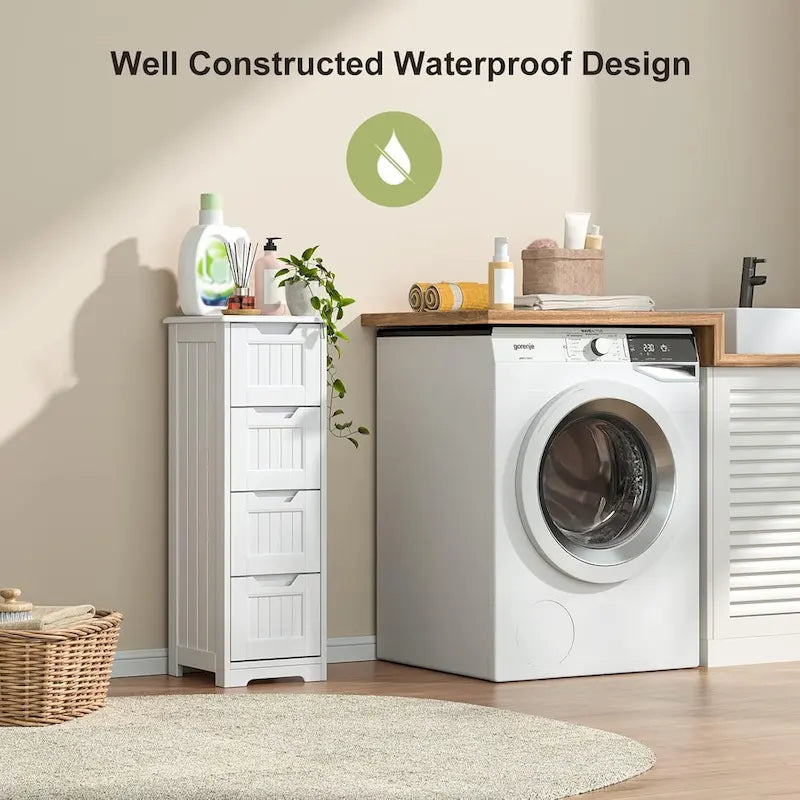 Meuble de rangement de cuisine de 33 pouces, armoire de rangement de salle de bain en bois autoportante avec 4 tiroirs pour la cuisine et la salle à manger