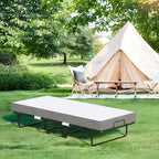Lit pliant avec matelas, lit d'appoint portable à roulettes avec matelas en mousse à mémoire de forme