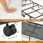 Lit pliant avec matelas, lit d'appoint portable à roulettes avec matelas en mousse à mémoire de forme