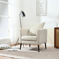 Fauteuil d'appoint paresseux pour salon, fauteuil cabriolet en tissu polaire avec pieds en bois massif pour salon, chambre ou bureau