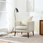 Fauteuil d'appoint paresseux pour salon, fauteuil cabriolet en tissu polaire avec pieds en bois massif pour salon, chambre ou bureau