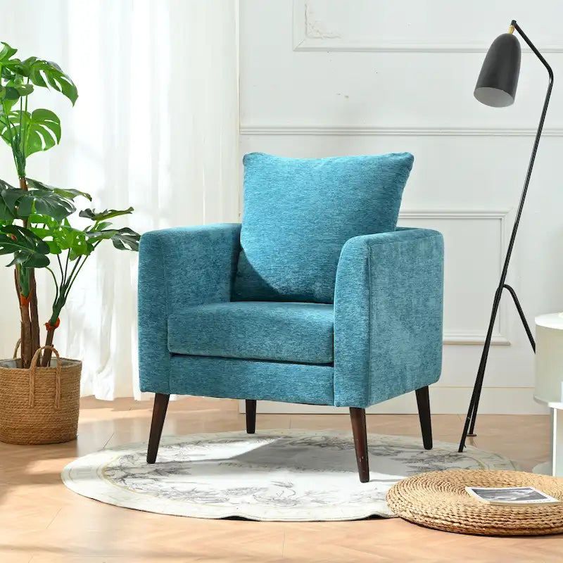 Fauteuil d'appoint paresseux pour salon, fauteuil cabriolet en tissu polaire avec pieds en bois massif pour salon, chambre ou bureau