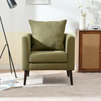 Fauteuil d'appoint paresseux pour salon, fauteuil cabriolet en tissu polaire avec pieds en bois massif pour salon, chambre ou bureau