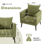 Fauteuil d'appoint paresseux pour salon, fauteuil cabriolet en tissu polaire avec pieds en bois massif pour salon, chambre ou bureau