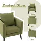 Fauteuil d'appoint paresseux pour salon, fauteuil cabriolet en tissu polaire avec pieds en bois massif pour salon, chambre ou bureau
