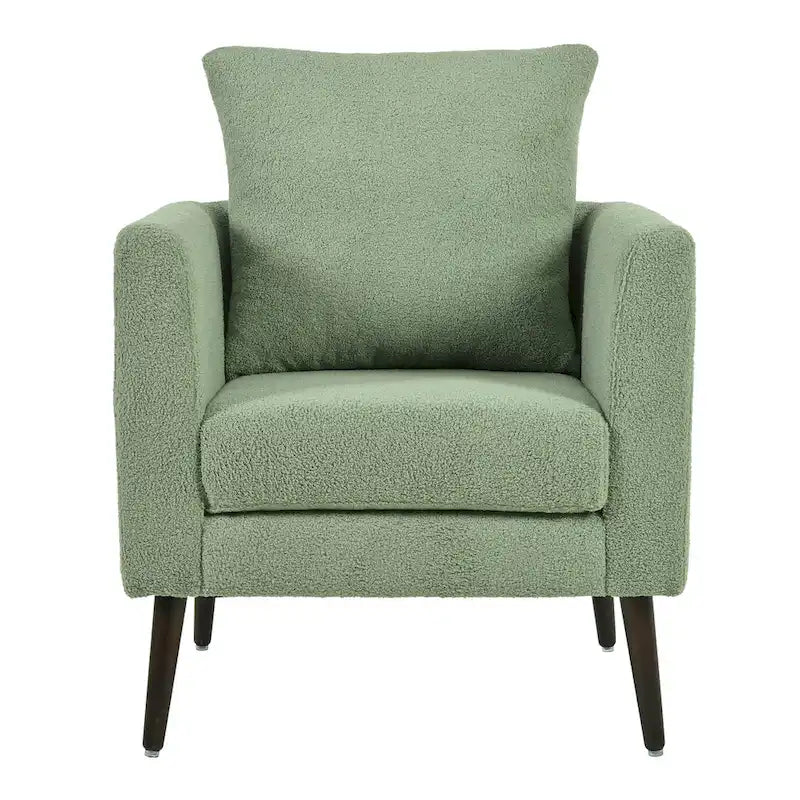 Fauteuil d'appoint paresseux pour salon, fauteuil cabriolet en tissu polaire avec pieds en bois massif pour salon, chambre ou bureau