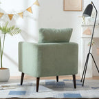 Fauteuil d'appoint paresseux pour salon, fauteuil cabriolet en tissu polaire avec pieds en bois massif pour salon, chambre ou bureau
