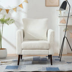 Fauteuil d'appoint paresseux pour salon, fauteuil cabriolet en tissu polaire avec pieds en bois massif pour salon, chambre ou bureau