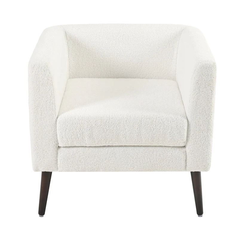 Fauteuil d'appoint paresseux pour salon, fauteuil cabriolet en tissu polaire avec pieds en bois massif pour salon, chambre ou bureau
