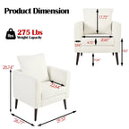 Fauteuil d'appoint paresseux pour salon, fauteuil cabriolet en tissu polaire avec pieds en bois massif pour salon, chambre ou bureau