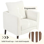 Fauteuil d'appoint paresseux pour salon, fauteuil cabriolet en tissu polaire avec pieds en bois massif pour salon, chambre ou bureau
