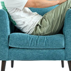 Fauteuil d'appoint paresseux pour salon, fauteuil cabriolet en tissu polaire avec pieds en bois massif pour salon, chambre ou bureau