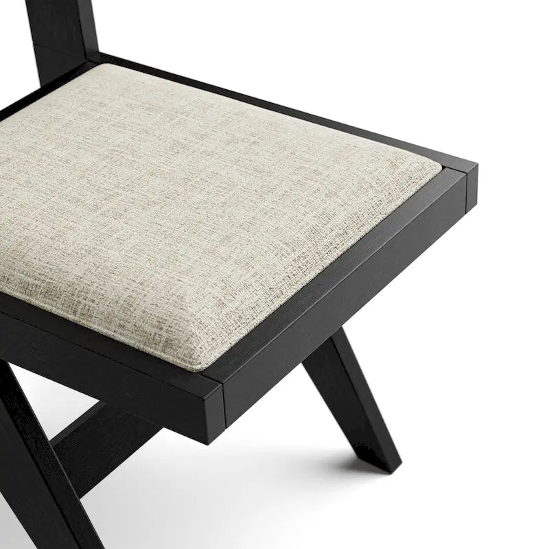 Ensemble de salle à manger rond moderne 7 pièces Evrena de 59 po en bois massif noir Furniture of America