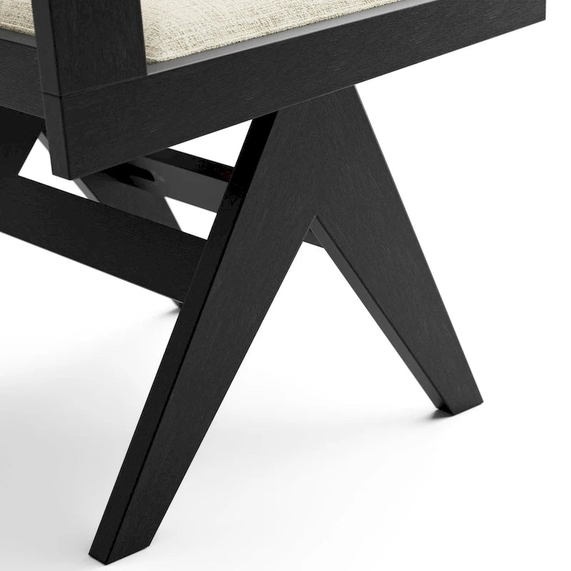 Ensemble de salle à manger rond moderne 7 pièces Evrena de 59 po en bois massif noir Furniture of America