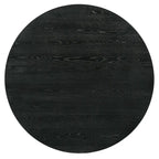 Ensemble de salle à manger rond moderne 7 pièces Evrena de 59 po en bois massif noir Furniture of America