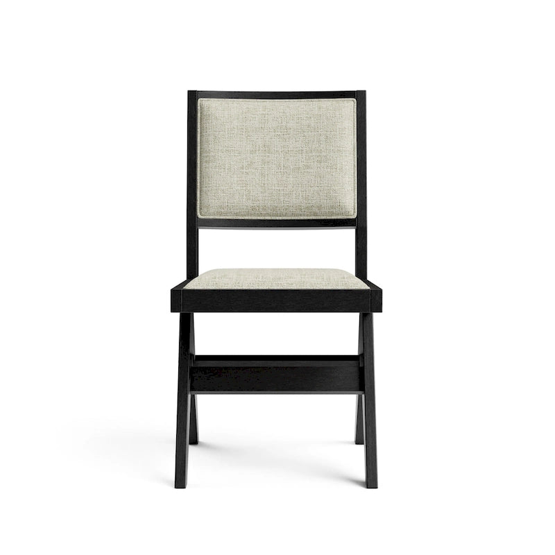 Ensemble de salle à manger rond moderne 7 pièces Evrena de 59 po en bois massif noir Furniture of America