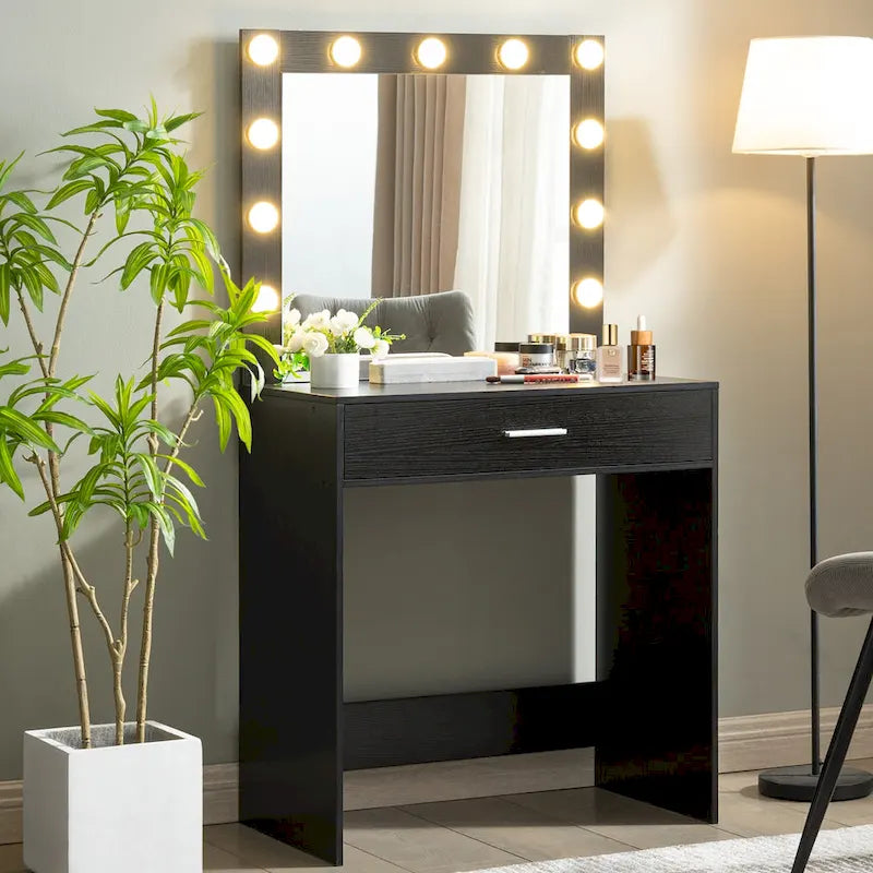 Table de maquillage pour filles avec 3 modes d'éclairage LED