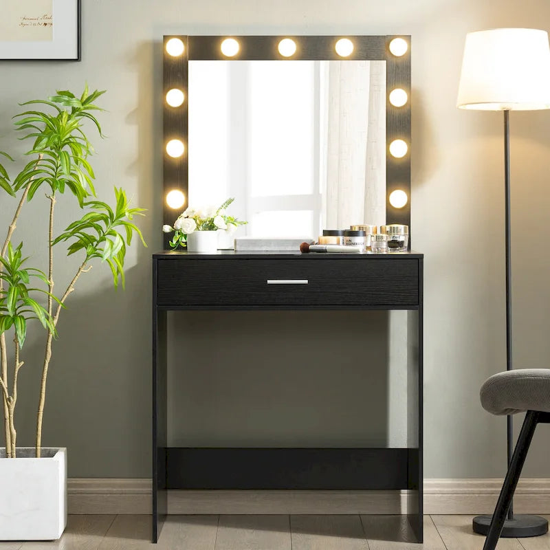 Table de maquillage pour filles avec 3 modes d'éclairage LED