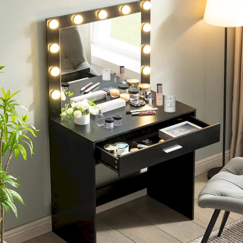 Table de maquillage pour filles avec 3 modes d'éclairage LED