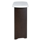 Console de table d'entrée ovale en faux marbre, table d'appoint étroite pour canapé avec base triangulaire