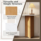 Console de table d'entrée ovale en faux marbre, table d'appoint étroite pour canapé avec base triangulaire