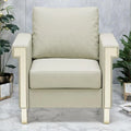 Fauteuil d'appoint en velours avec coussins amovibles et pieds en métal