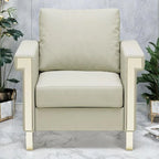 Fauteuil d'appoint en velours avec coussins amovibles et pieds en métal