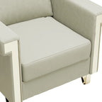Fauteuil d'appoint en velours avec coussins amovibles et pieds en métal