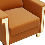 Fauteuil d'appoint en velours avec coussins amovibles et pieds en métal