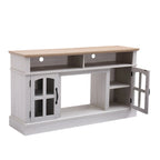 Meuble TV Jasmine White 2 portes avec cheminée électrique, jusqu'à 70 po