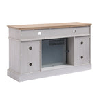 Meuble TV Jasmine White 2 portes avec cheminée électrique, jusqu'à 70 po