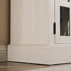 Meuble TV Jasmine White 2 portes avec cheminée électrique, jusqu'à 70 po