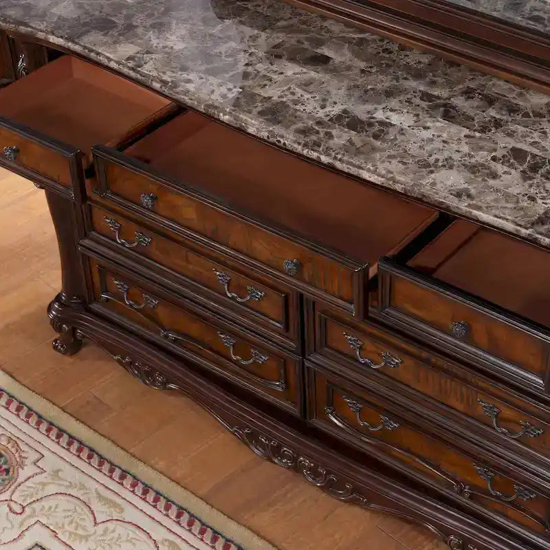 Chambre à coucher 6 pièces traditionnelle en bois massif avec panneaux Eugene Furniture of America