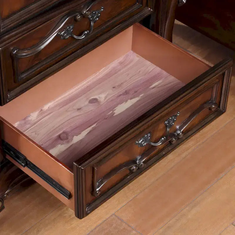 Chambre à coucher 6 pièces traditionnelle en bois massif avec panneaux Eugene Furniture of America