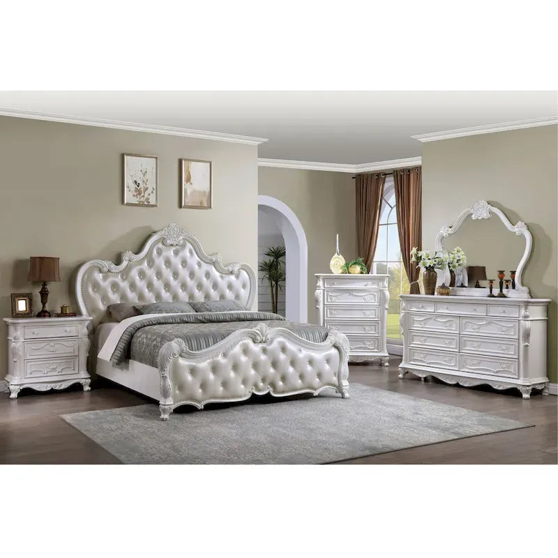 Chambre à coucher 6 pièces traditionnelle en bois massif avec panneaux Eugene Furniture of America
