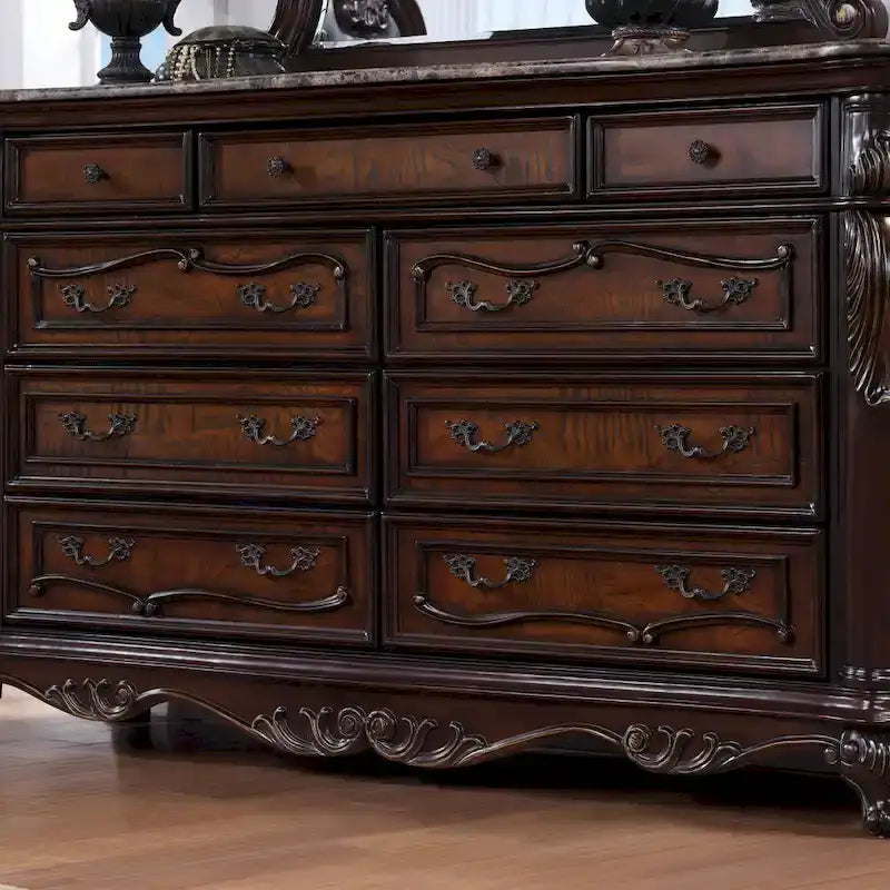 Chambre à coucher 6 pièces traditionnelle en bois massif avec panneaux Eugene Furniture of America
