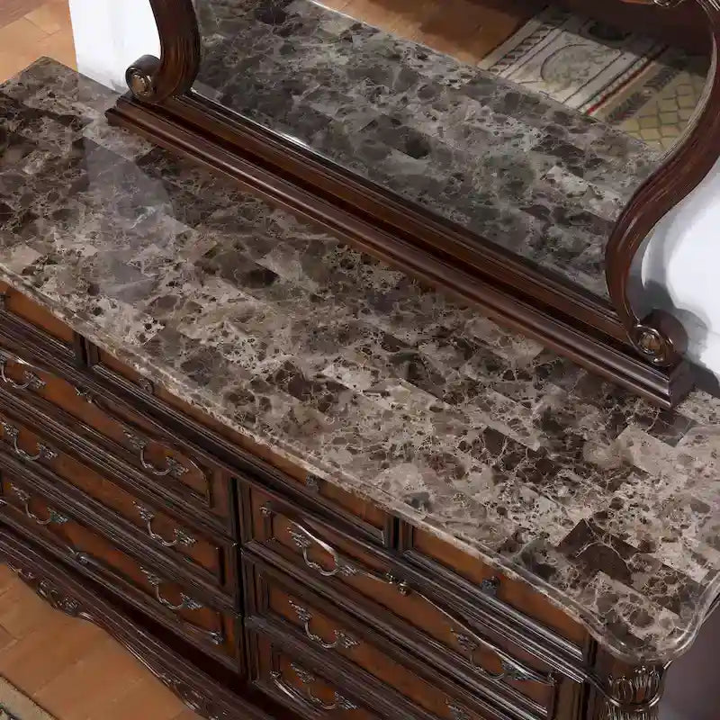 Chambre à coucher 6 pièces traditionnelle en bois massif avec panneaux Eugene Furniture of America
