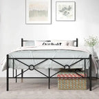 Gymax Cadre de lit plateforme double/grand format en métal avec matelas de tête de lit