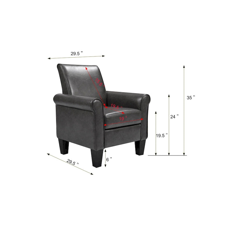 Chaises d'appoint Roomfitters, fauteuil confortable, fauteuil de lecture, salon, chambre, bureau, salle d'attente, cuir PU