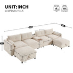 Canapé d'angle modulable en U 6 places en chenille grise
