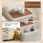 Canapé d'angle modulable en U 6 places en chenille grise